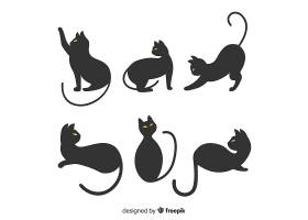 黑猫简洁卡通插画设计