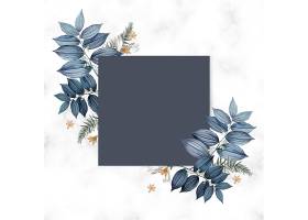 蓝色的花朵相框背景