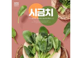 菠菜绿色蔬菜主题美食食物食材海报设计
