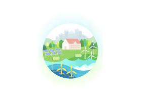 绿色环保节能地球家园插画设计